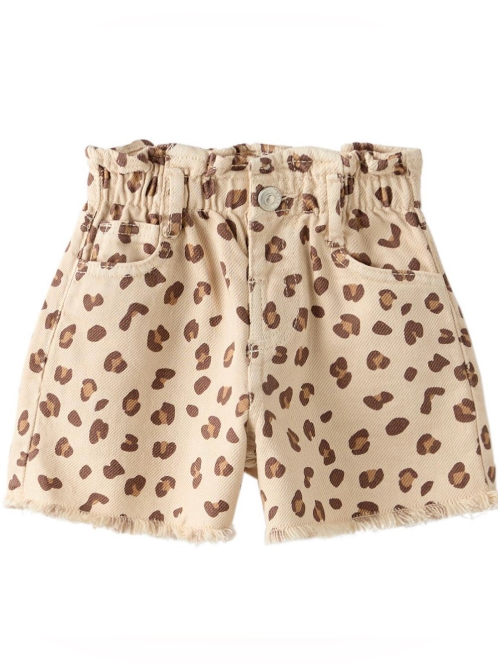 Zara Toddler Twill Leopard Print Paperbag Shorts size 4